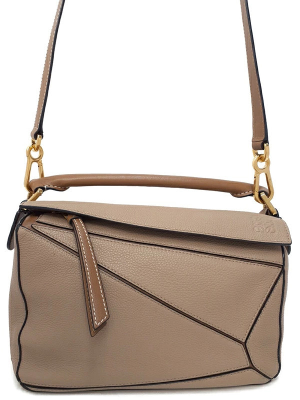 Loewe Puzzle Bag sand mink geometric leather Brown